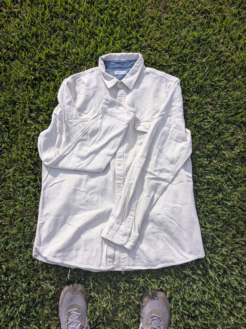 Sonoma Men's Cream Button-Down Casual Shirt